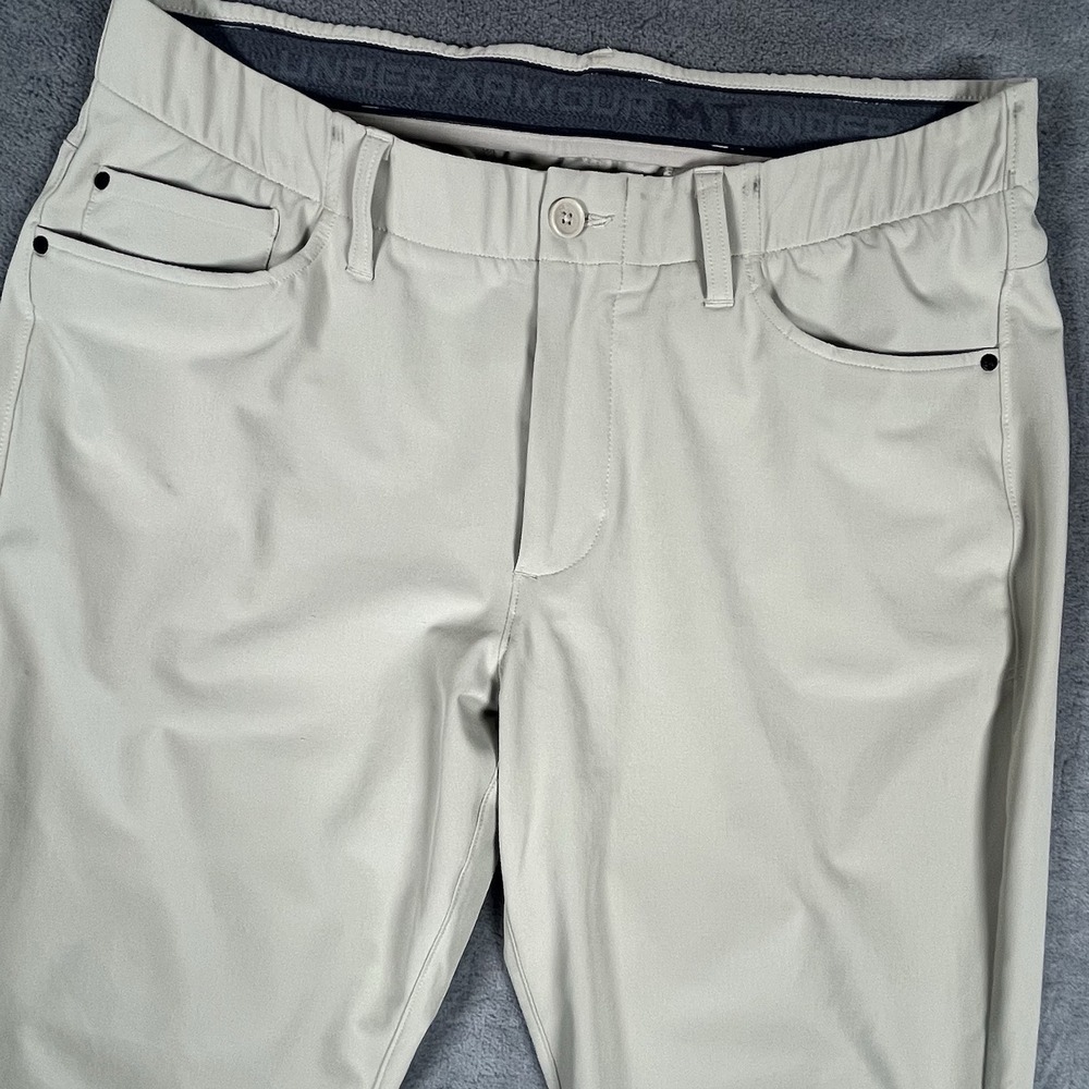Under Armour Matchplay Golf Pants Mens 36x30 Beige Stretch Performance